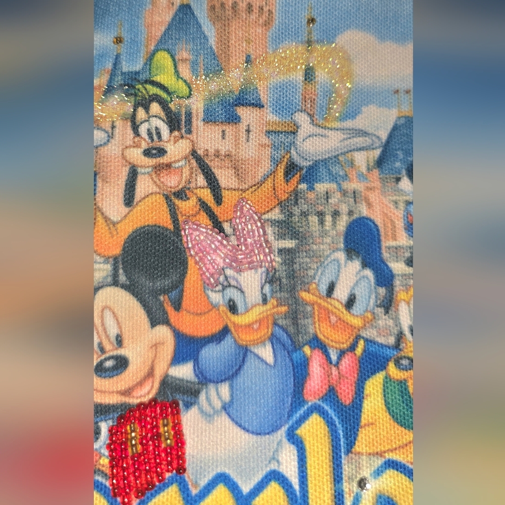 Disneyland Resort NWT Adorable Vibrant Tote Bag W/Mickey, Minnie, Goofy, Aladdin - Picture 9 of 16